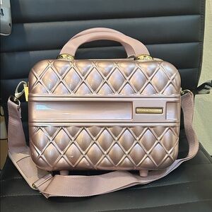 Juicy Couture Pink Quilted Hard-Shell Cosmetic Case with Gold Hardware